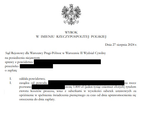 Zastosowanie Sankcji Kredytu Darmowego - Klientka zwolniona ze spłaty pożyczki