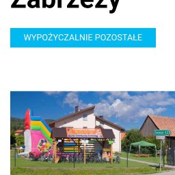 Wypożyczalnia rowerów, dmuchańców przy ścieżce Velo Dunajec 
Organizujemy urodziny
Oferujemy wate cukrową, lody, suchy basen z piłkami dla najmłodszych
Serdecznie Zapraszamy 