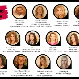 Zespół lektorów szkoły językowej Energy Team, prezentacja pracowników z imionami, nazwiskami i stanowiskami, w tym lektorzy języka angielskiego i niemieckiego oraz egzaminatorzy Cambridge i DSD.