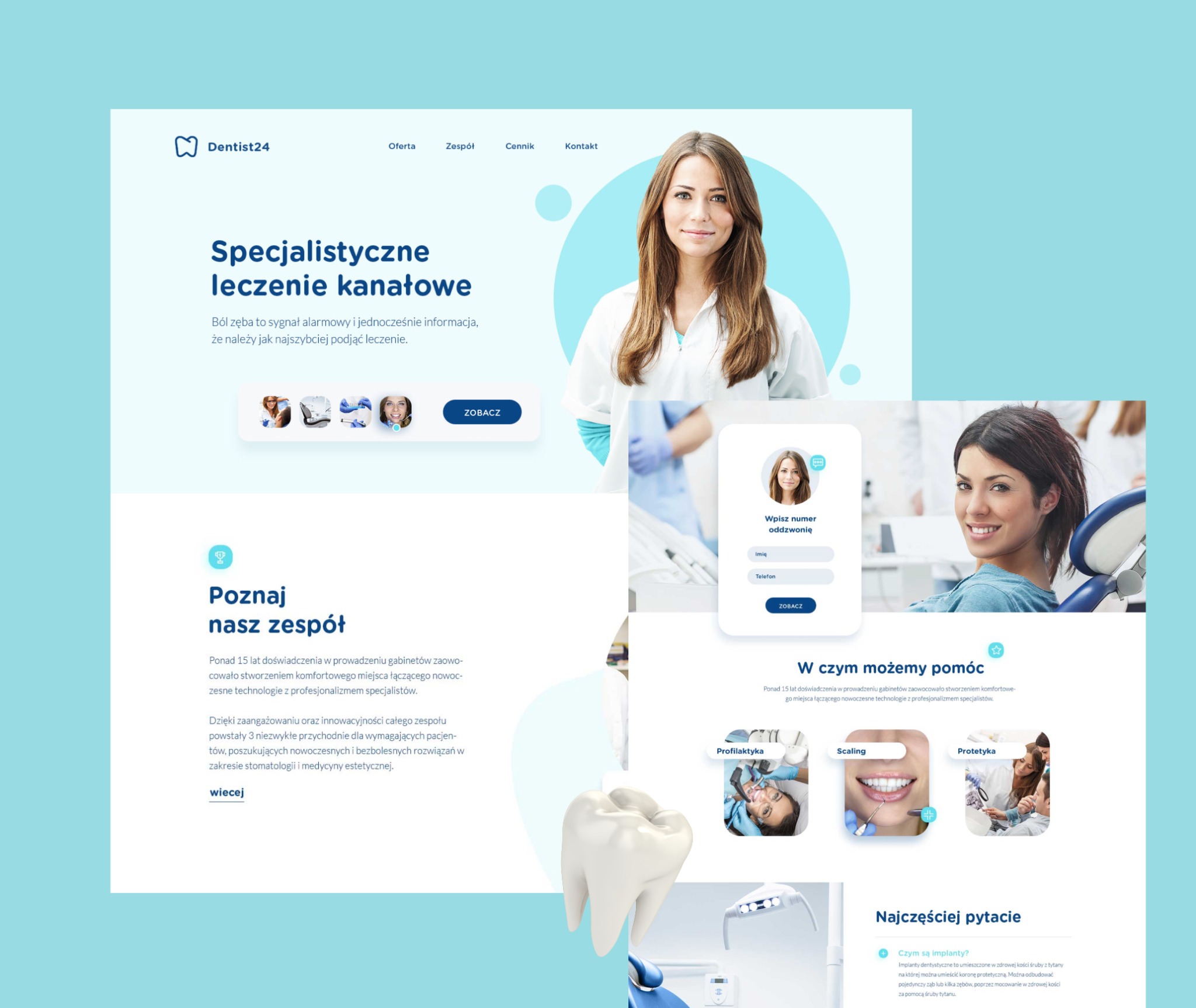 Strona dla kliniki dentystycznej. Projekt plus wdrożenie