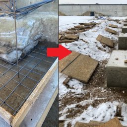 Renowacja fundamentów starej hali. 