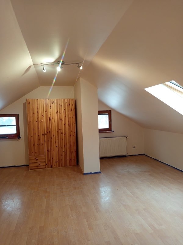 Wymiana wełny wraz z dociepleniem, montaż stelaża oraz płyt GK, malowanie.