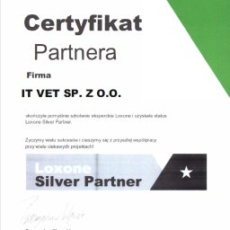 Certyfikat Partnera Loxone 8.12.2022