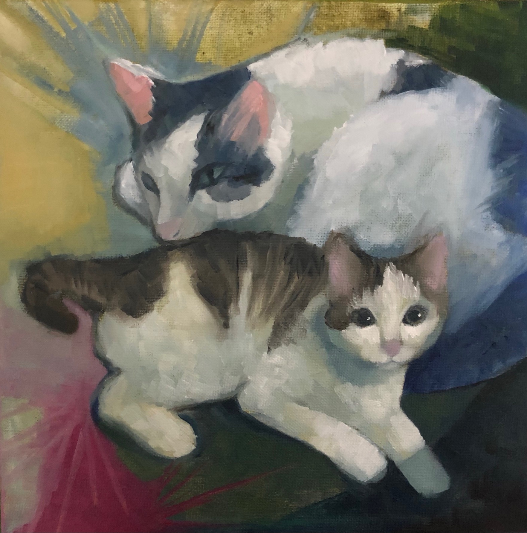 Olej na płótnie, 30 x 30 cm