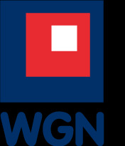 Logo firmy WGN: biały kwadrat w czerwonym kwadracie, otoczony granatowym tłem, poniżej niebieski napis 'WGN'.