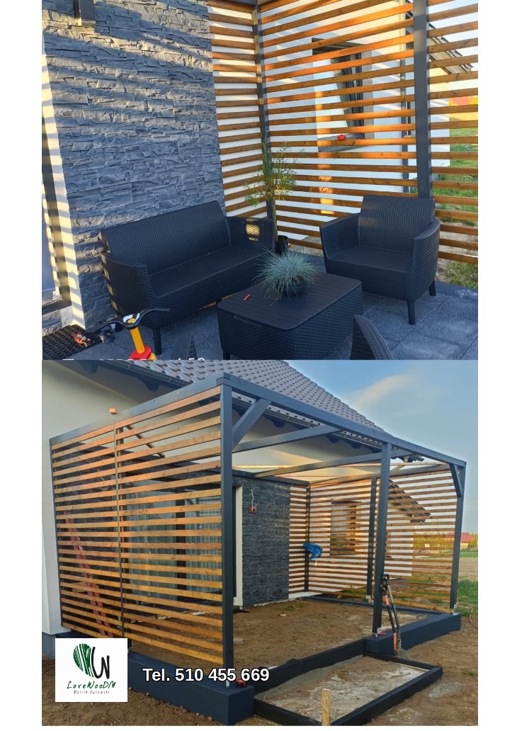 Pergola 5,5m x 3m Kolor: Antracyt (Remmers)