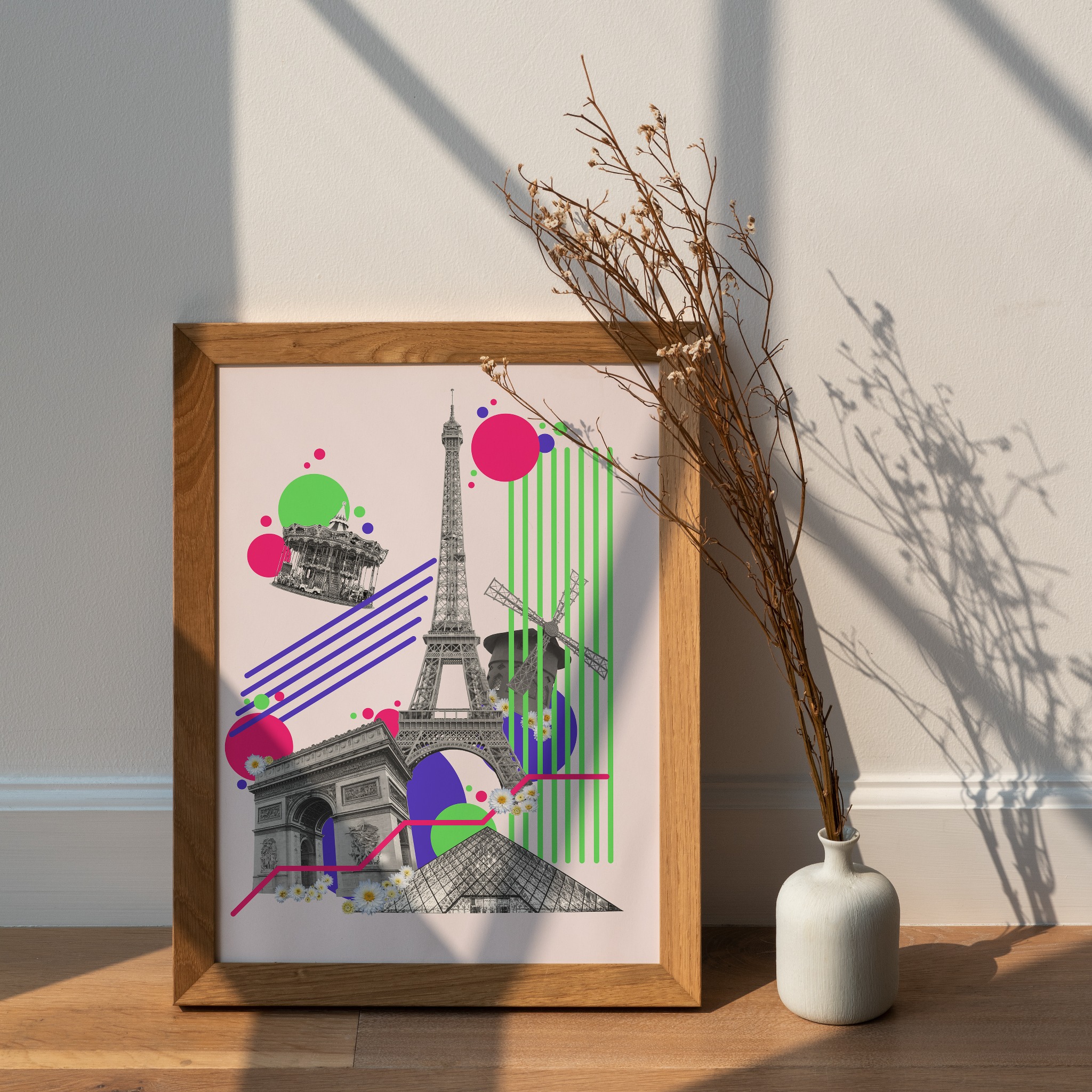 Projekt plakatu zainspirowany Paryżem.