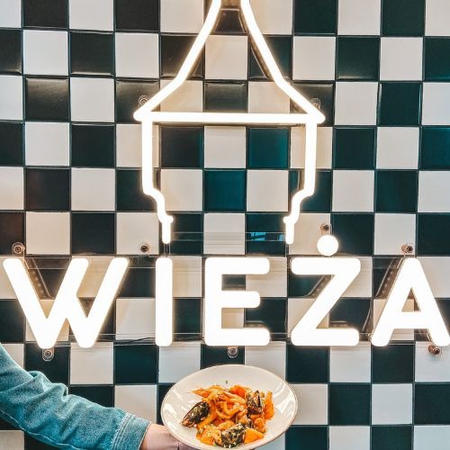 Świecąca reklama ledowa do restauracji