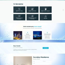 ProWP - Strony Internetowe Warszawa, Sklepy Ecommerce, Pozycjonowanie SEO - Aranżacja wnętrza z pomarańczowym fotelem, okrągłym lustrem i roślinami doniczkowymi, prezentowana na stronie internetowej firmy sprzątającej.