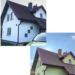 Mycie i malowanie elewacji typu baranek ( farba silikonowa Lakma Sil-Mal)
-Kolor biały (baza)
-Kolor szary (nr.397)