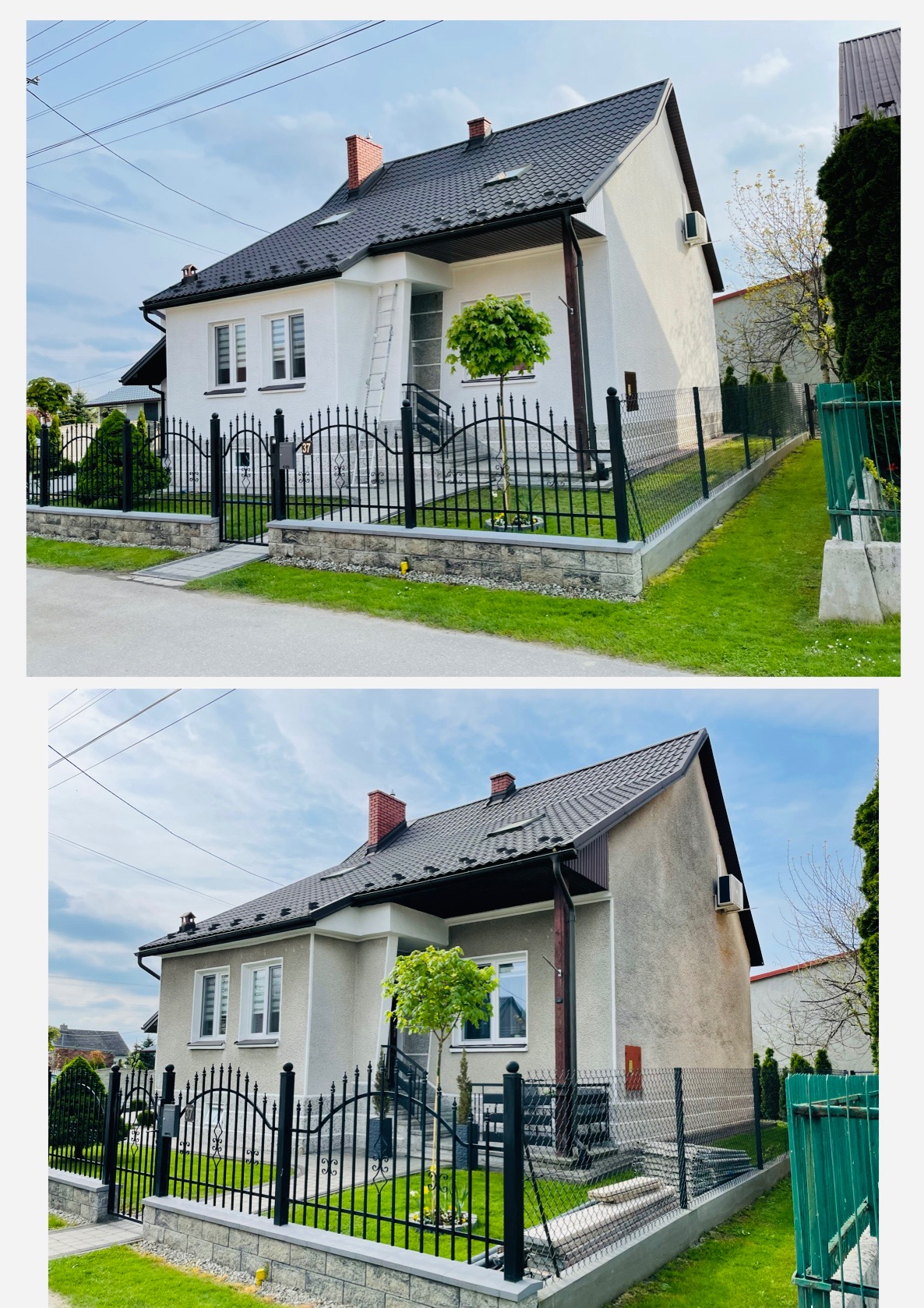 Mycie i Malowanie starego tynku zewnętrznego (agregatem malarskim)