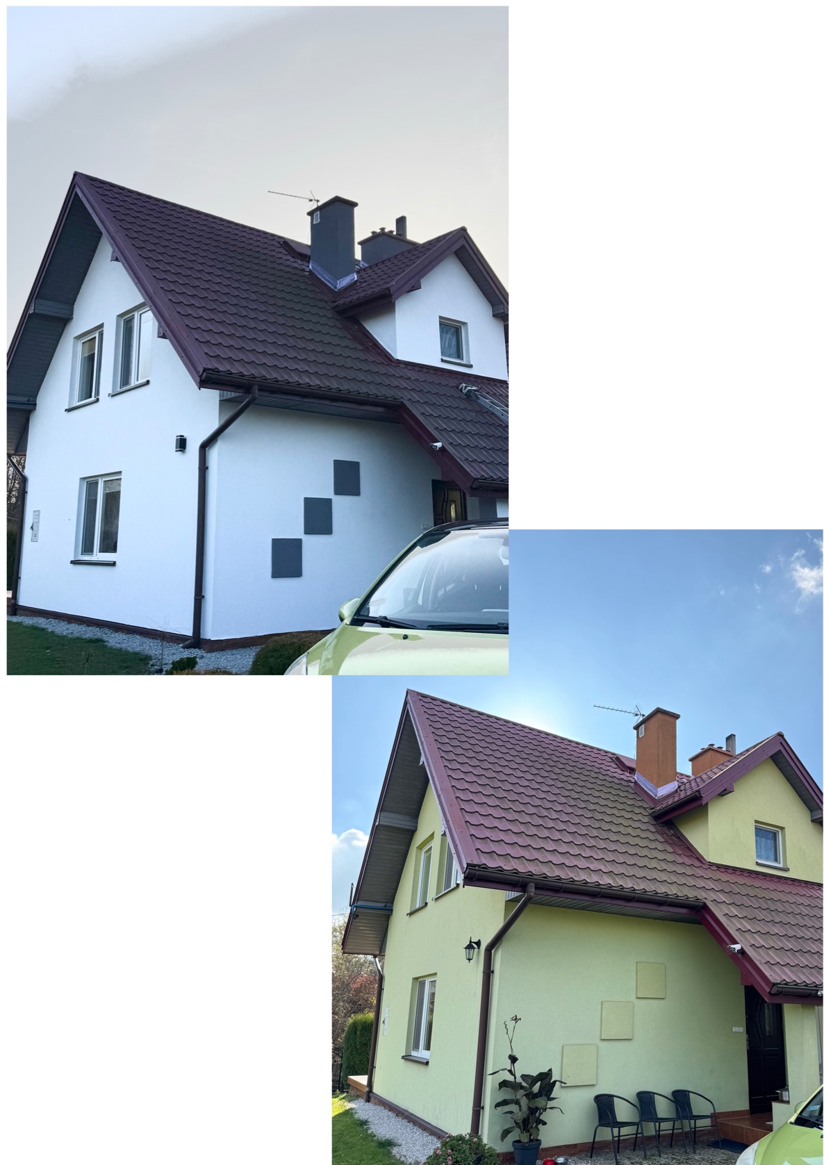 Mycie i malowanie elewacji typu baranek ( farba silikonowa Lakma Sil-Mal) -Kolor biały (baza) -Kolor szary (nr.397)