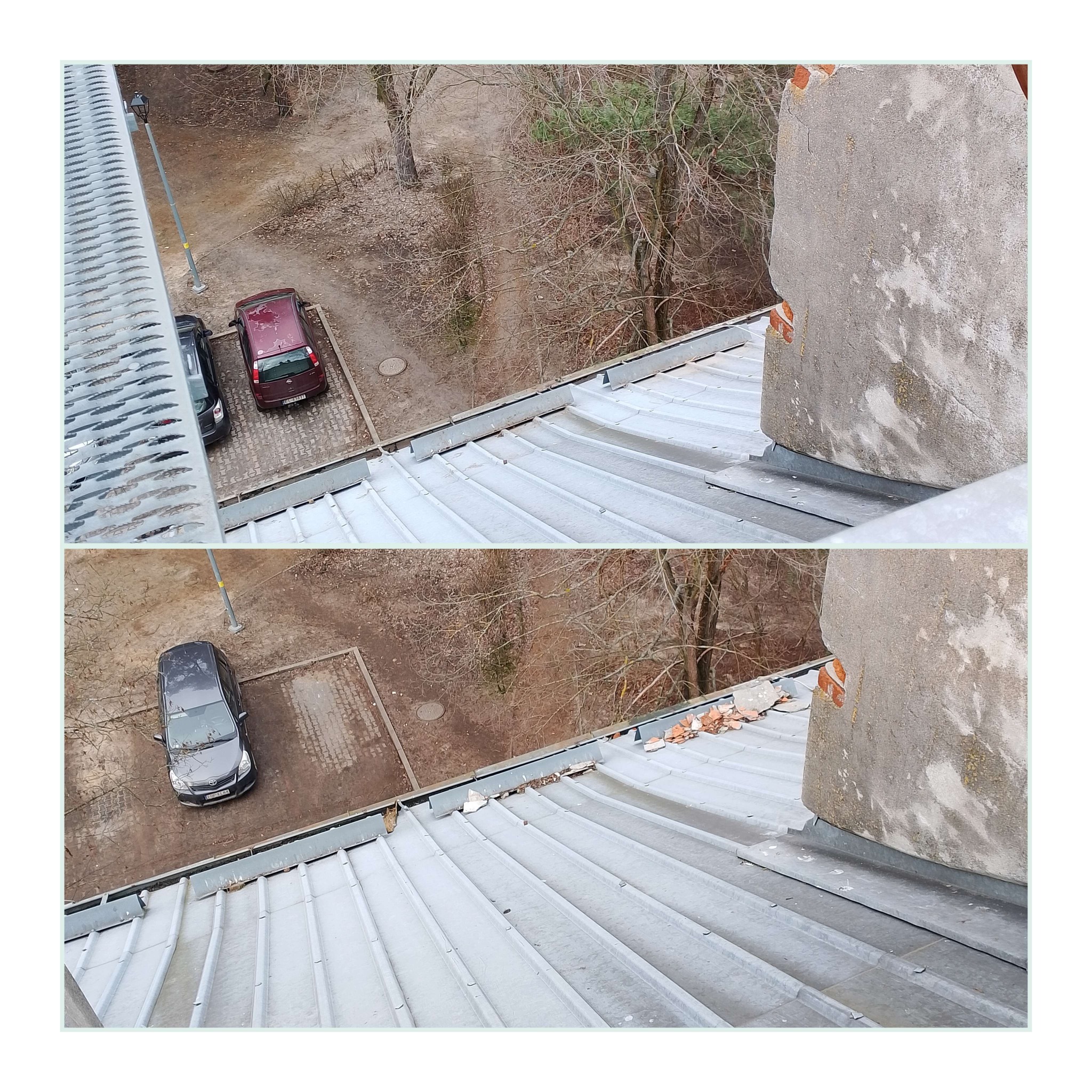 Usuwanie gruzu z śniegołapów.