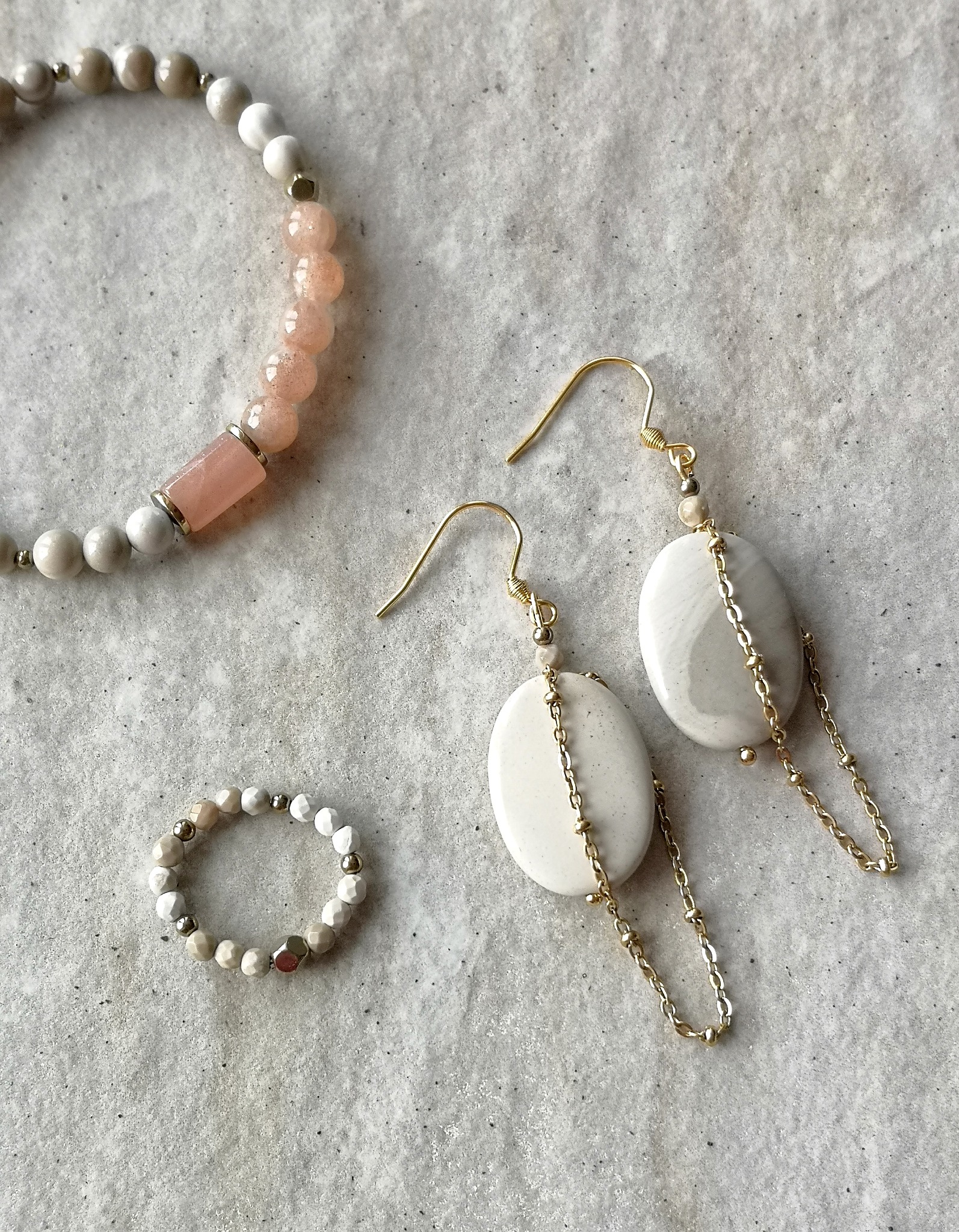 Zestaw dla niej - Krzemień Pasiasty - Kamień Słoneczny