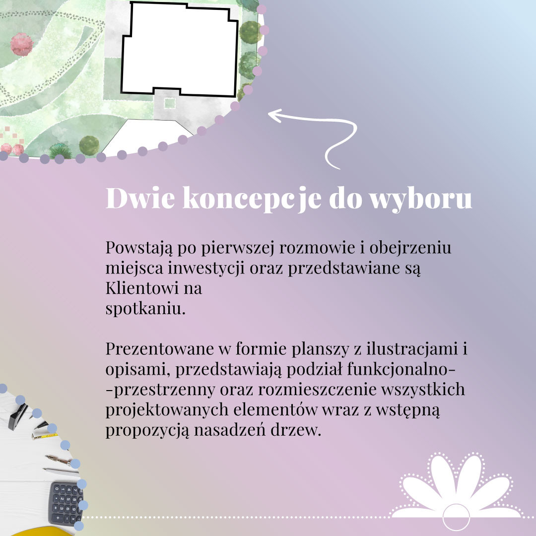 Prezentacja dwóch koncepcji projektu zagospodarowania terenu w Czaplach, przedstawiona w formie planszy z ilustracjami i opisami, zawierająca podział funkcjonalno-przestrzenny, rozmieszczenie...