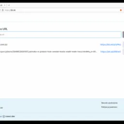 Interfejs strony internetowej bli.ski służącej do skracania adresów URL, widoczne pole do wklejenia długiego adresu i przycisk 'Skróć' oraz skrócone linki z opcją kopiowania.