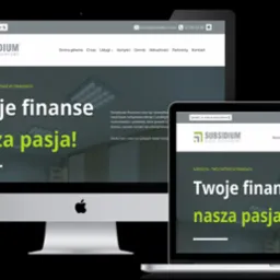 Responsywna strona internetowa biura rachunkowego 'Subsidium' wyświetlana na monitorze, tablecie i smartfonie.