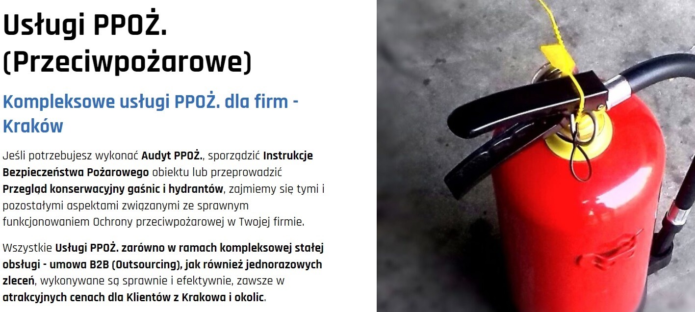 Kompleksowe usługi PPOŻ. dla firm - Kraków
