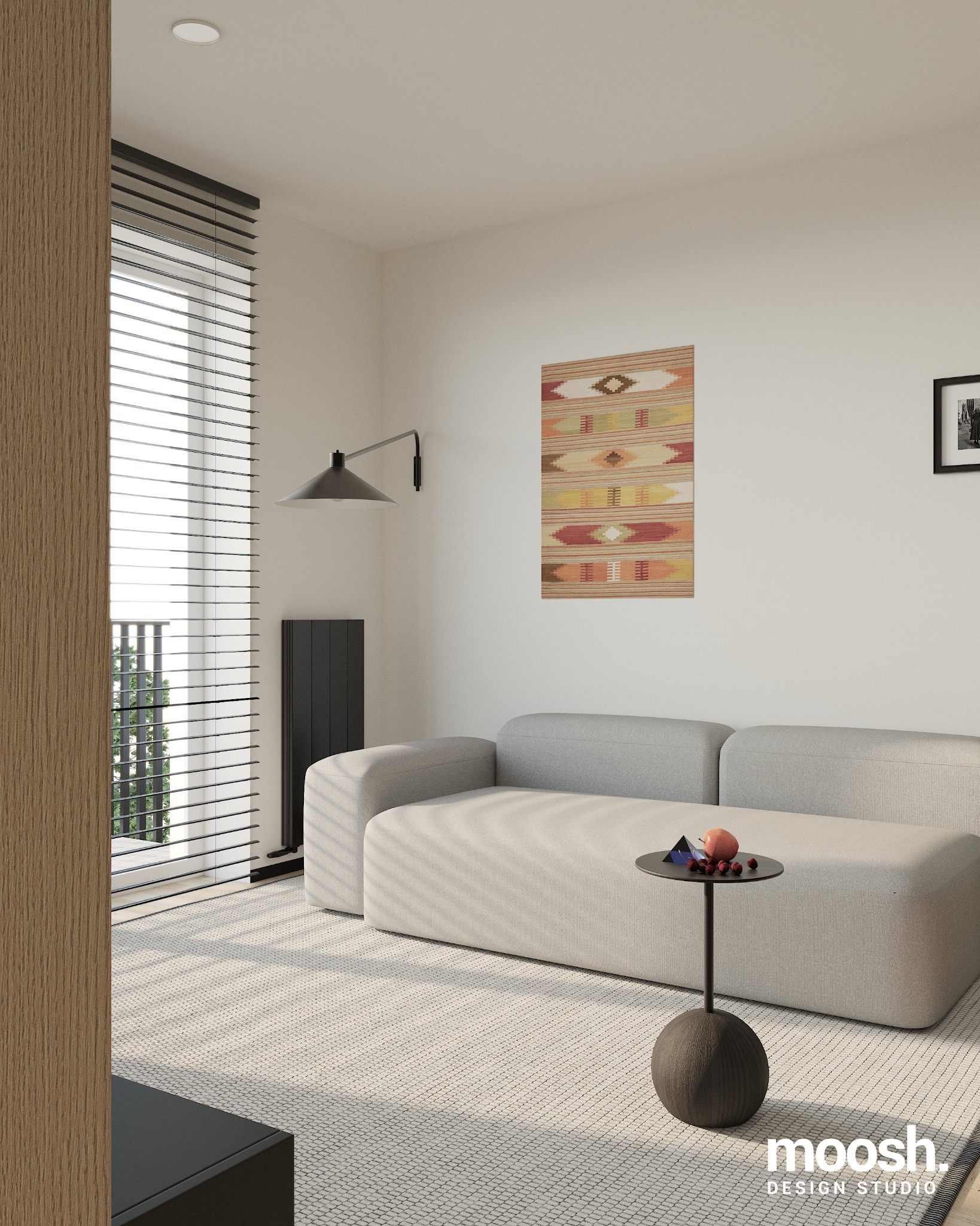 Projekt mieszkania na poznańskiej Wildzie - część dzienna