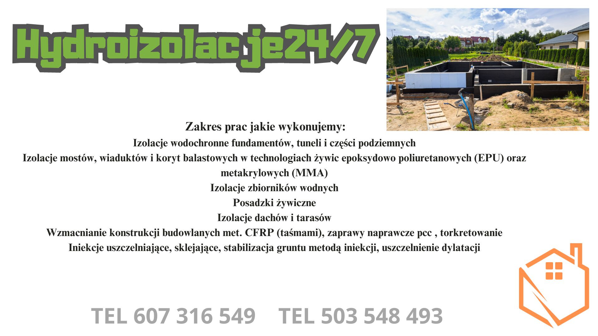 Fundamenty domu w trakcie izolacji, widoczne białe i czarne elementy izolacyjne, przygotowane do dalszych prac budowlanych.
