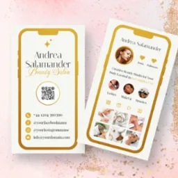 Wizytówka zaprojektowana dla salonu kosmetycznego na wzór serwisu Instagram.