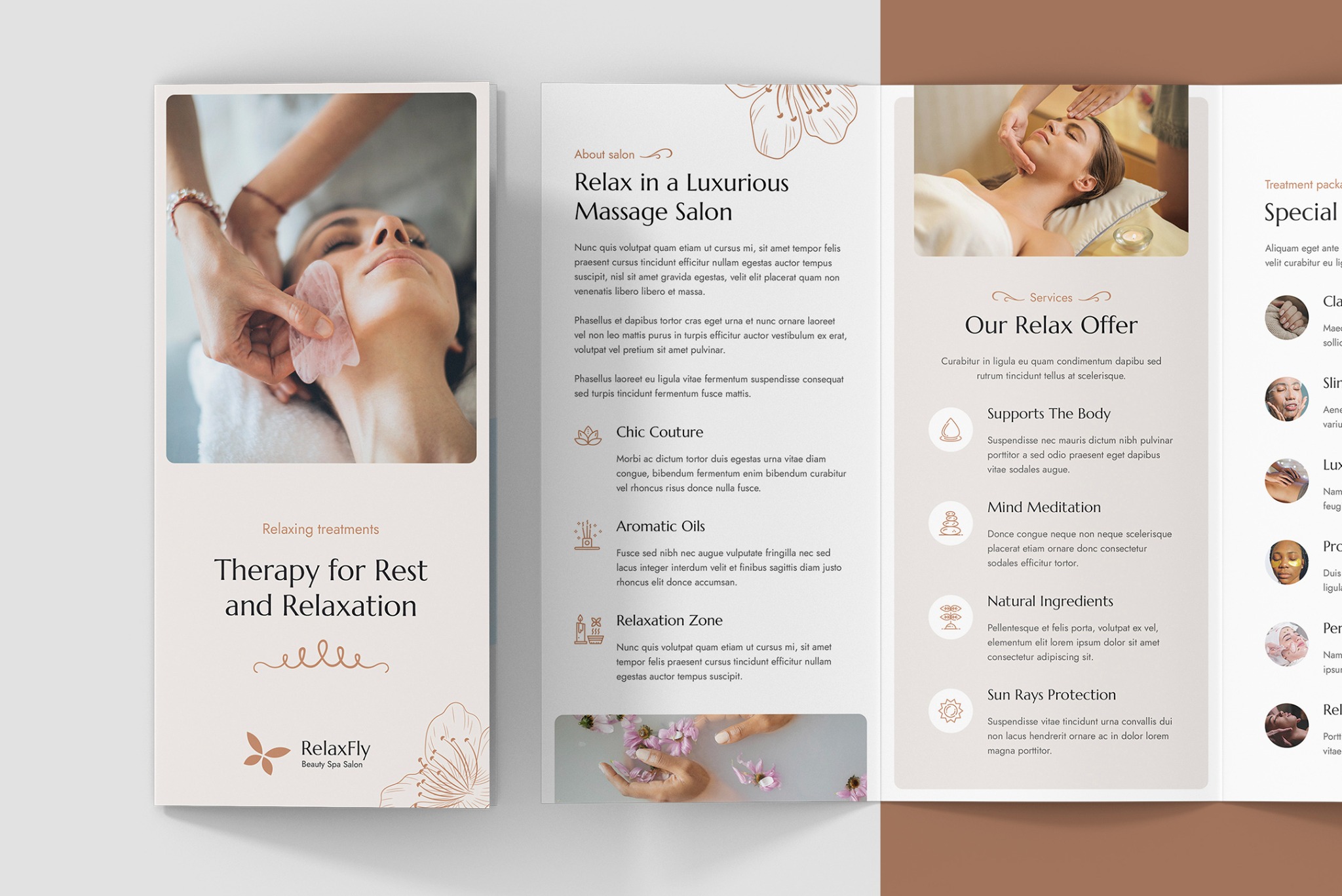 Broszura składana na 3 części dla salonu kosmetycznego