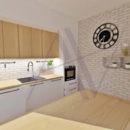 Projekt wnętrza - wizualizacja kuchni