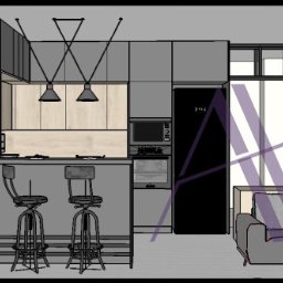 Projekt wnętrza - wizualizacja kuchni