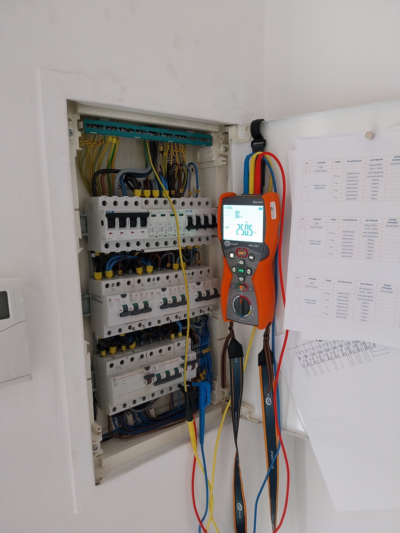 Pomiary wyłączników różnicowoprądowych.