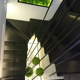schody stalowe i detale stalowe z oświetleniem LED