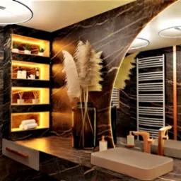 Nowoczesna ciemna łazienka