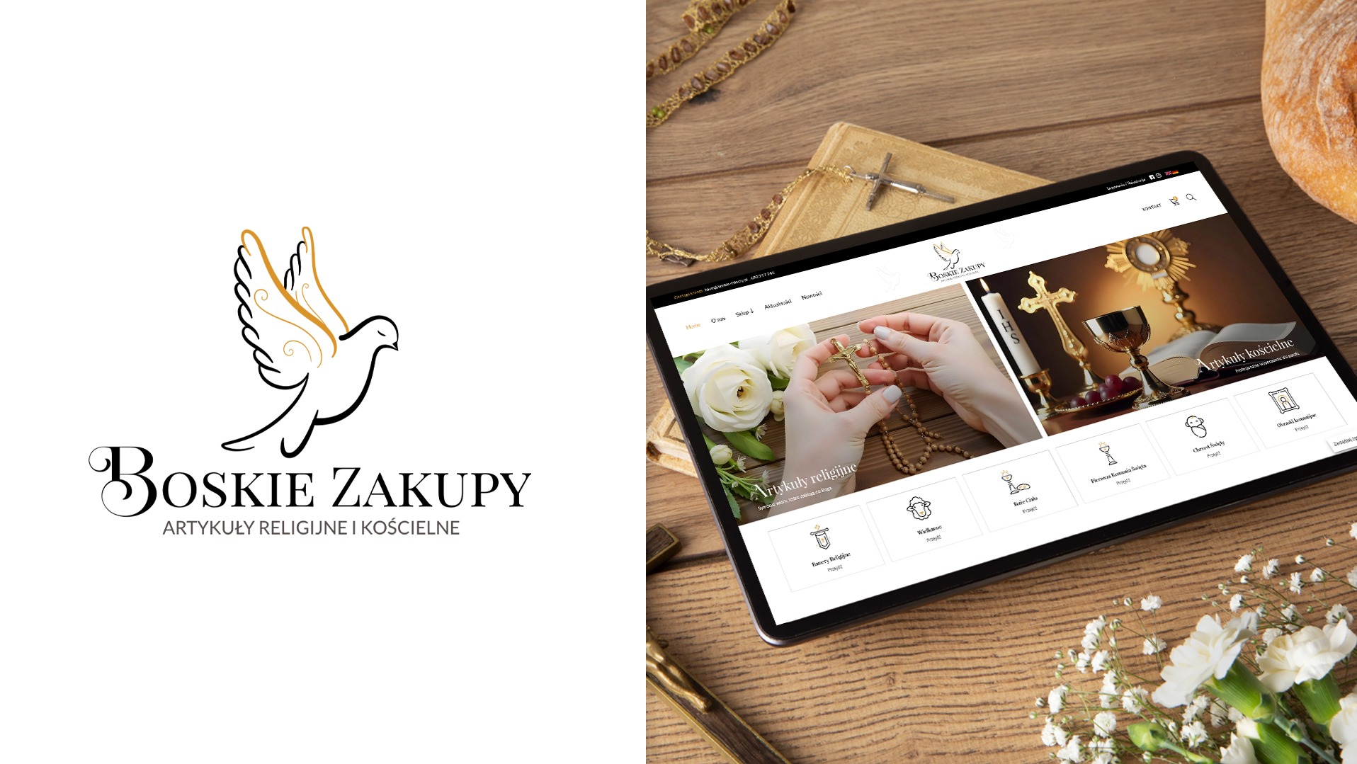 logo zaprojektowane dla sklepu Boskie Zakupy