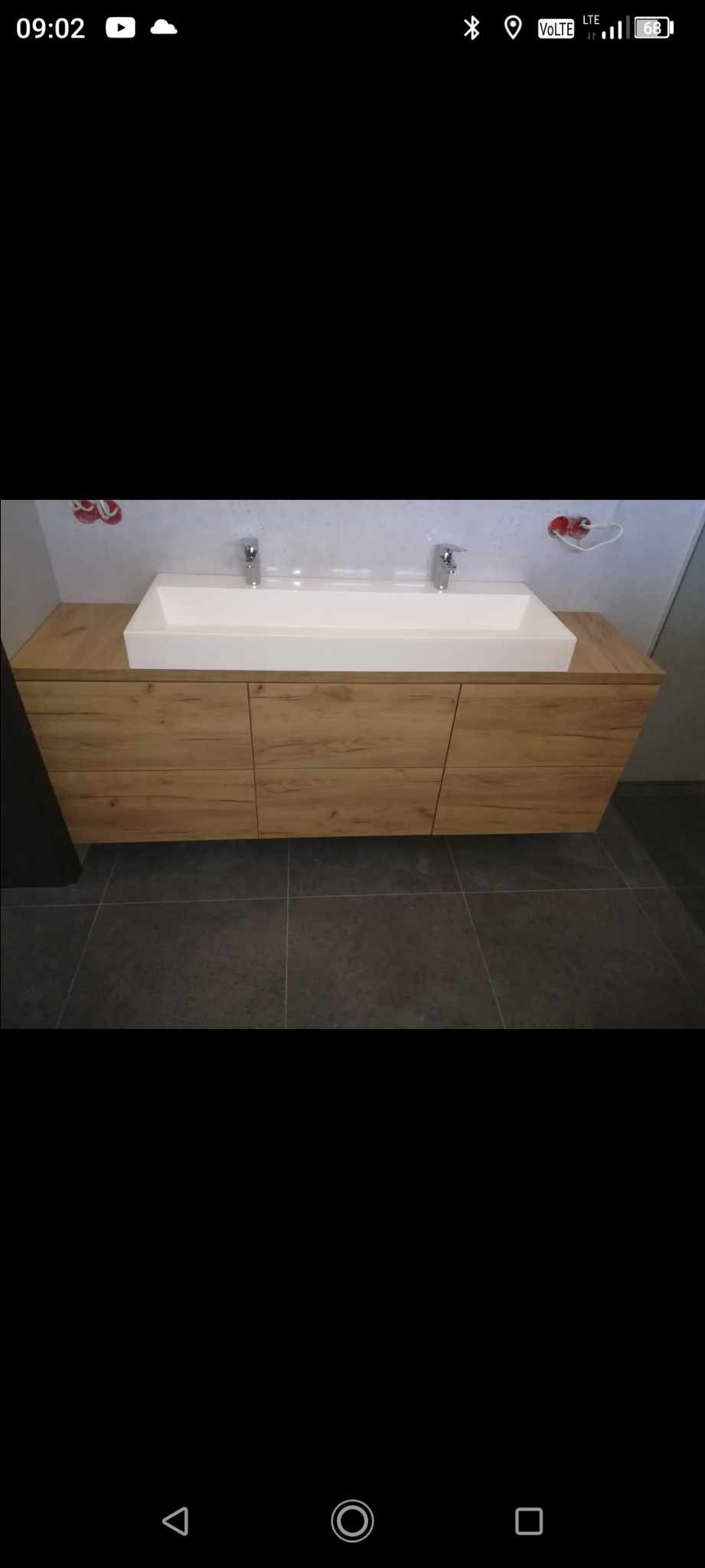 Łazienka- płyta drewnopodobna.