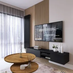 Salon w mieszkaniu nad morzem. Mieszkanie przeznaczone pod wynajem okazjonalny.