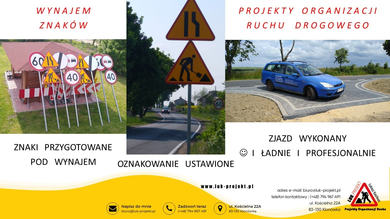 wynajem znaków drogowych