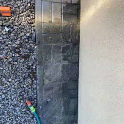 Mycie kostki przed i po umyciu.