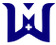 Niebieski, symetryczny znak graficzny przypominający stylizowaną literę W z elementami krzyża i strzałki, umieszczony na białym tle.
