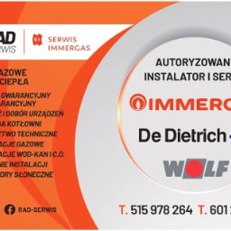 RAD-SERWIS - Wizytówka firmy instalacyjnej i serwisowej, oferującej kotły gazowe, montaż, obsługę kotłowni, instalacje gazowe i wod-kan, płukanie instalacji oraz kolektory słoneczne; autoryzowany instalator...