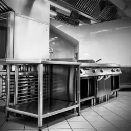 Wykonanie stołów, okapu oraz innych elementów nierdzewnych dla kuchni przemysłowej.