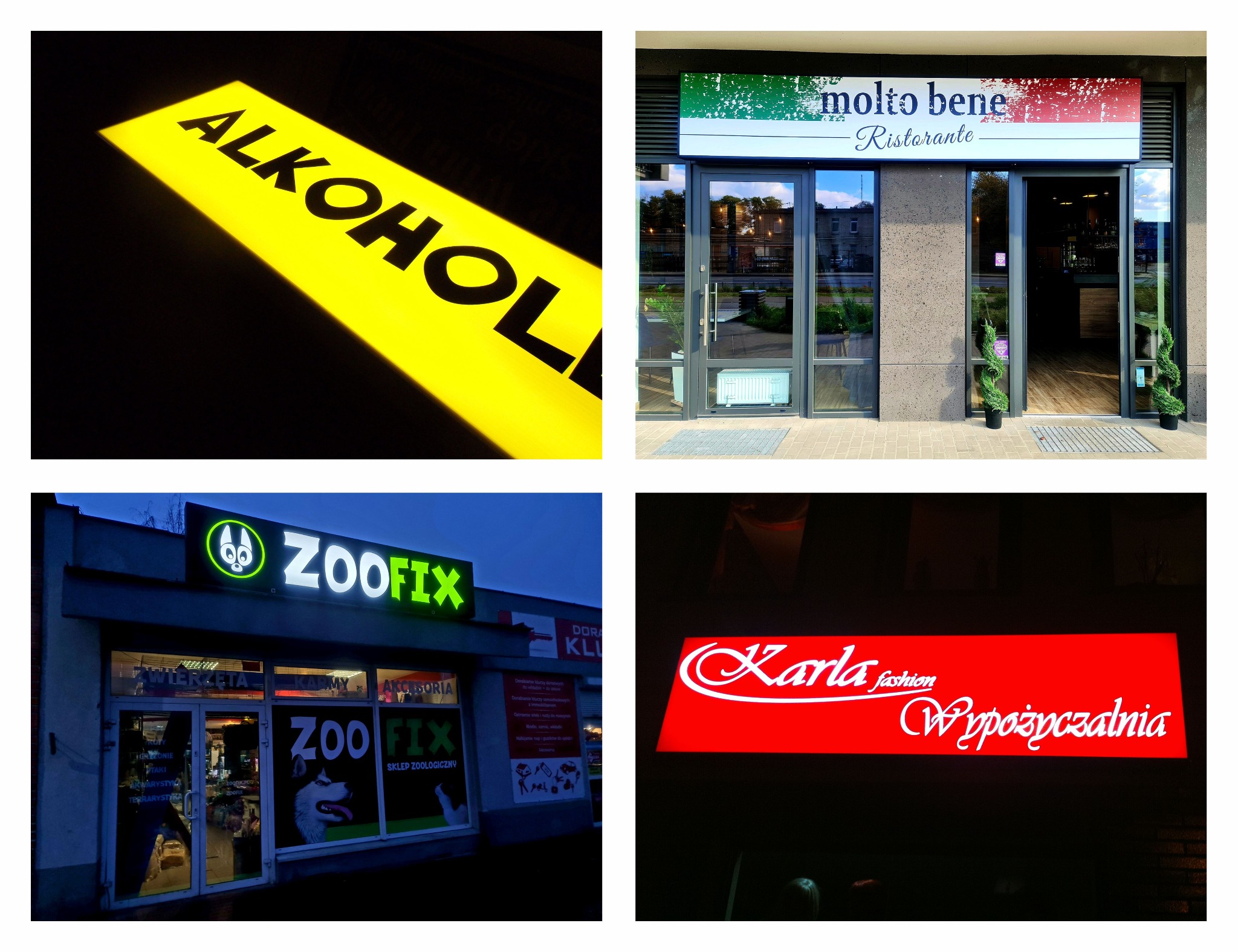 Kasetony reklamowe z podświetleniem LED