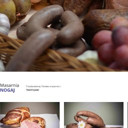 Zlecenie strony Masarnia Nogaj, wykonane kodem HTML bez wsparcia silnika typu WP.