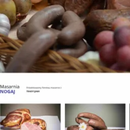 Zlecenie strony Masarnia Nogaj, wykonane kodem HTML bez wsparcia silnika typu WP.