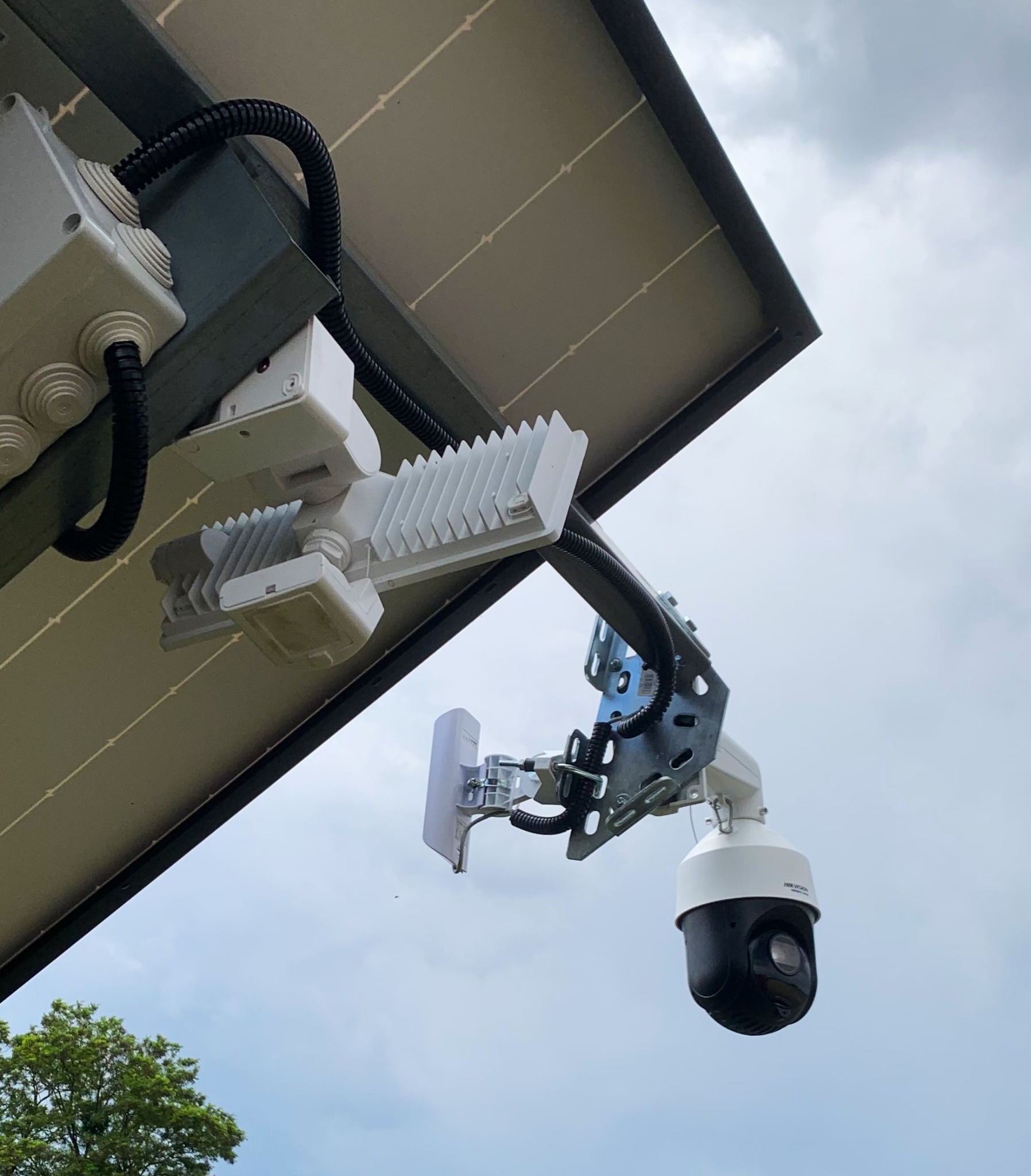 Most radiowy + kamera obrotowa (PTZ)