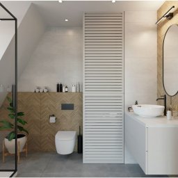 Mała łazienka, wielki design 😃
Rozjaśnione pomieszczenie z kontrastującymi wstawkami brązu, które wołają nas przytulnym głosem
Minimalizm z funkcjonalnością to podstawa jaką chcemy pokazać ❤