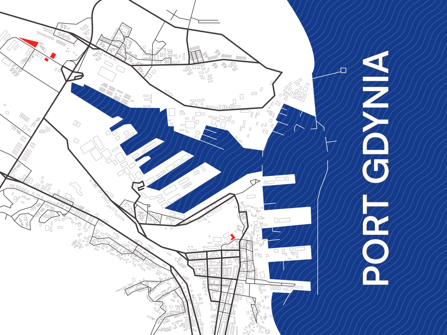 Mapa portu Gdyni. Realizacja dla MAG - Morska Agencja w Gdyni