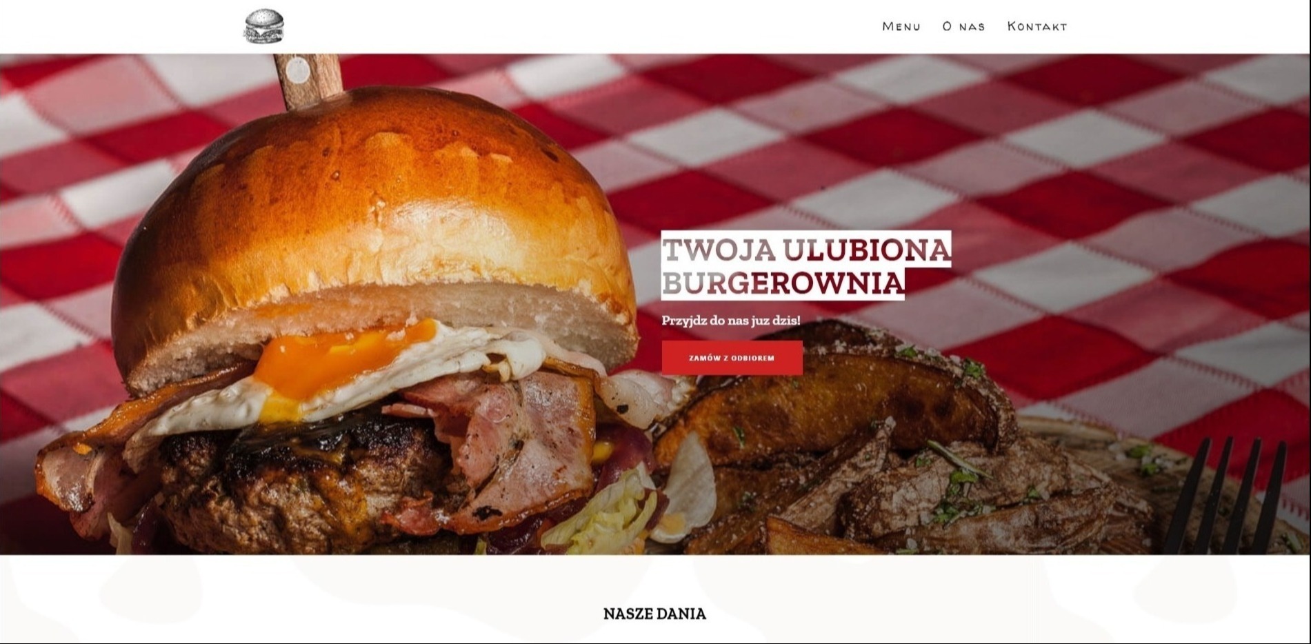 Przykładowa strona główna dla burgerowni