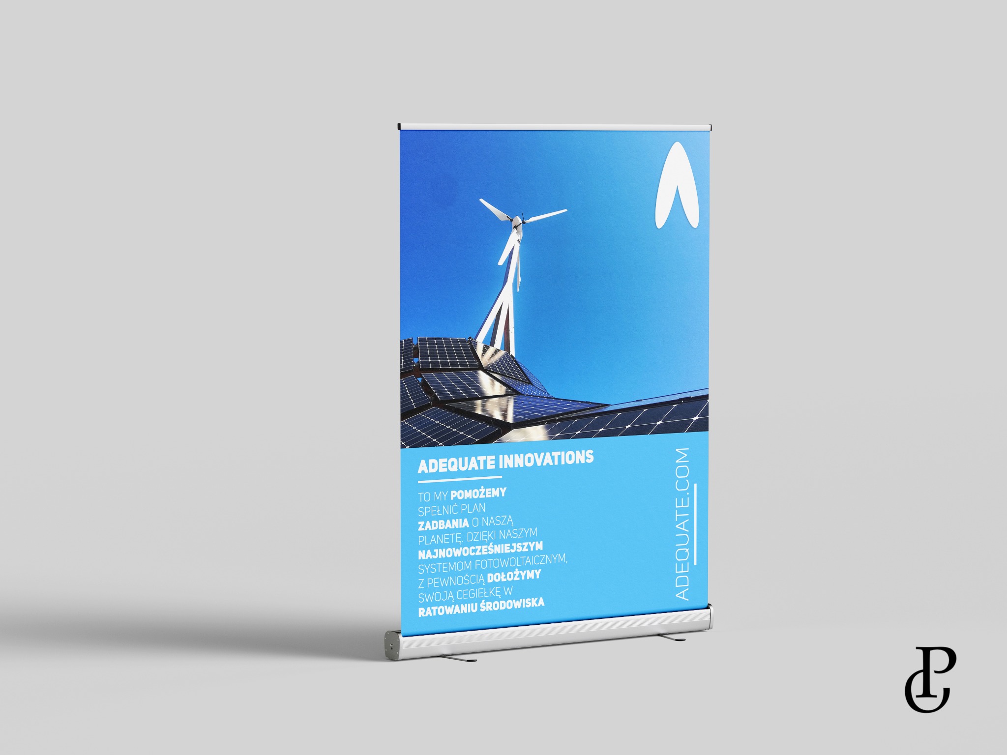 Wizualizacja Roll-Up'u dla firmy fotowoltaicznej