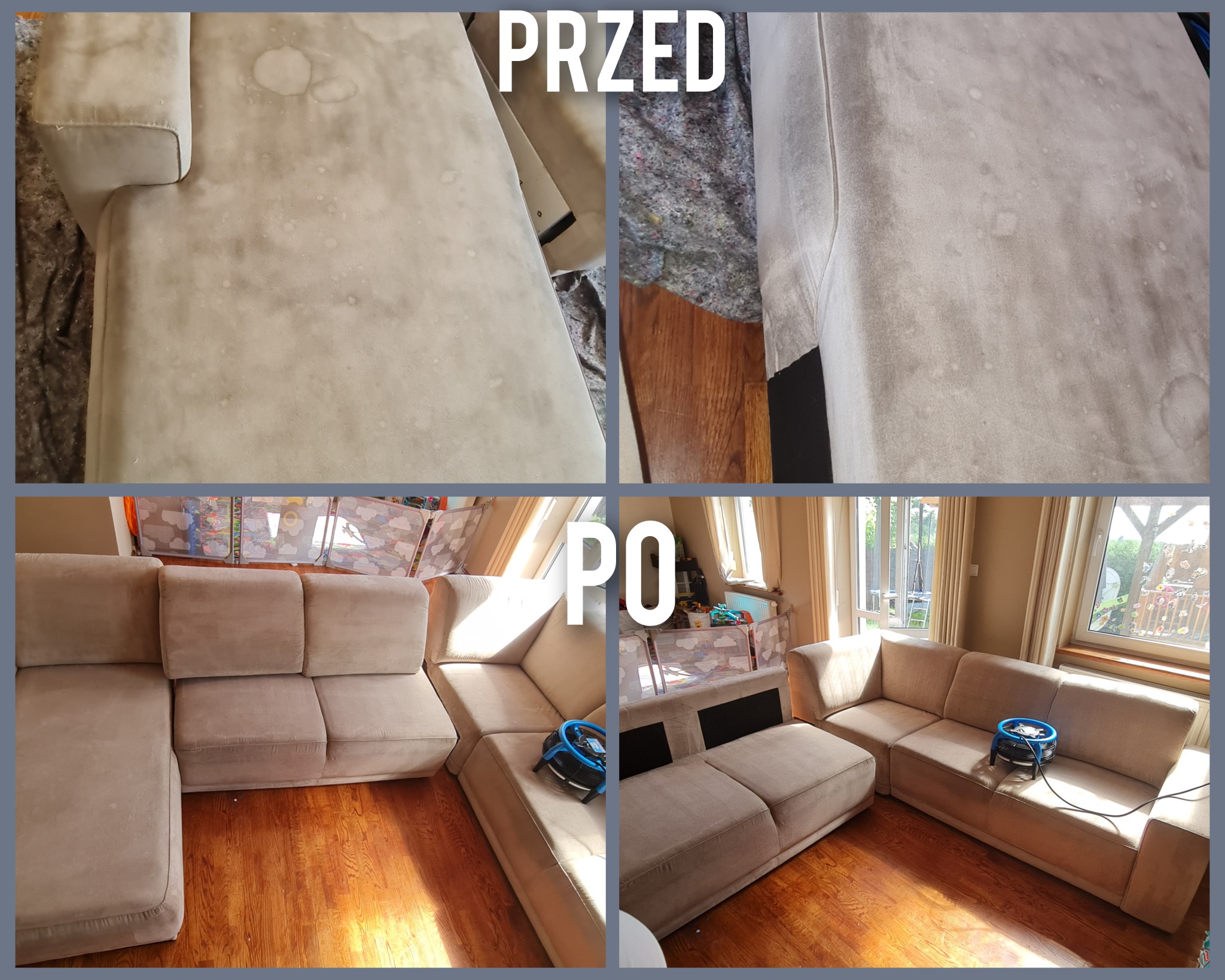 Pranie, dezynfekcja i wiele poświęconego czasu . Kanapa sucha po kilku godzinach !