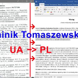 Wzór tłumaczenia medycznych dokumentów z UKRAIŃSKIEGO na POLSKI
