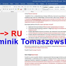 Wzór tłumaczenia z POLSKIEGO na ROSYJSKI
